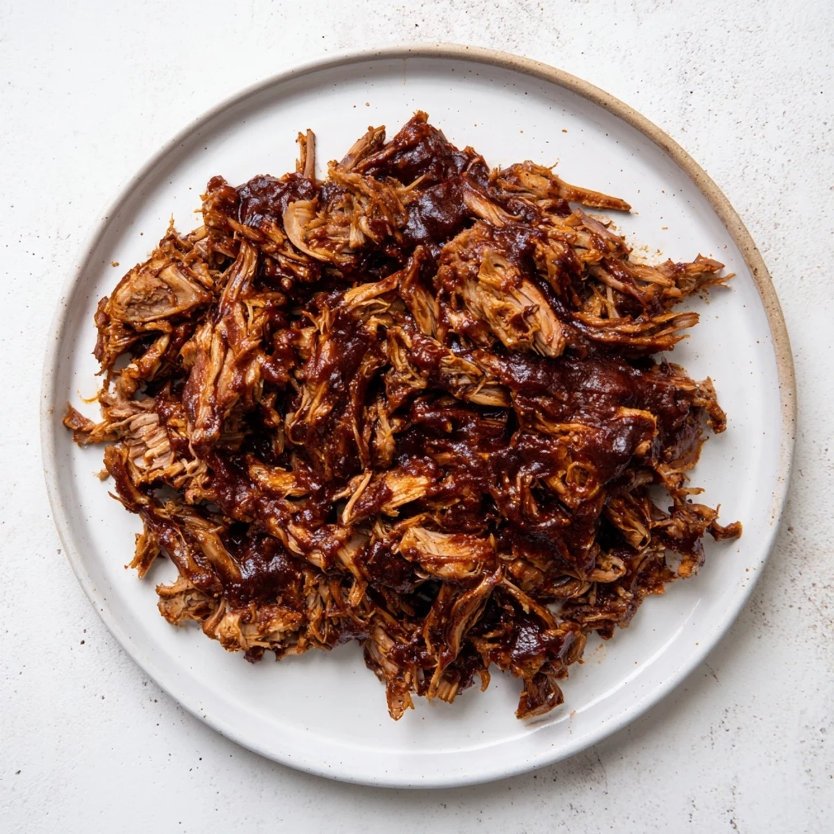 Tender 5-Ingredient BBQ pulled pork, glistening with sauce, ready to be shredded and enjoyed on a bun.