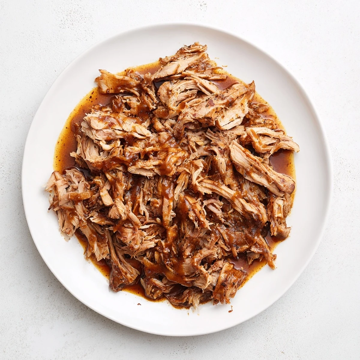 Juicy shredded 5-Ingredient BBQ pulled pork, seasoned and bubbling in a slow cooker, a family favorite.