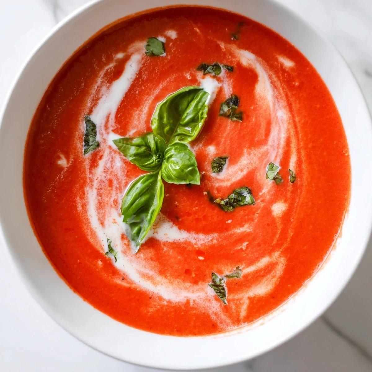 Enjoy a spoonful of velvety Comfort Soup, featuring the best homemade tomato and basil flavors.