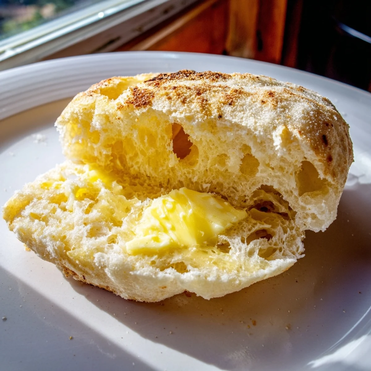 Delicious homemade sheet pan English muffins, soft and airy, offering classic breakfast delight.