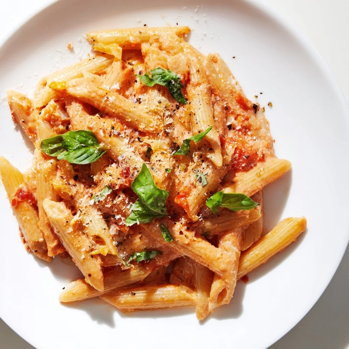 One-pot creamy tomato pasta with fresh basil, a vibrant Italian dinner ready in minutes.