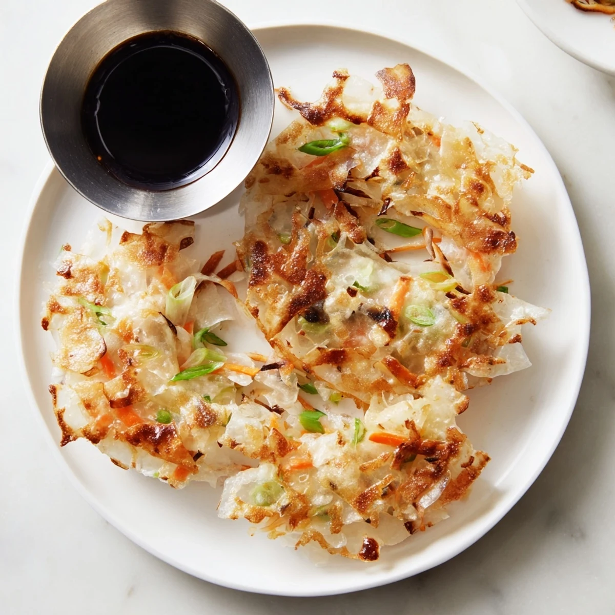 A close-up of beautifully fried Crispy Rice Paper Dumplings showcasing their crispy exterior and savory filling.