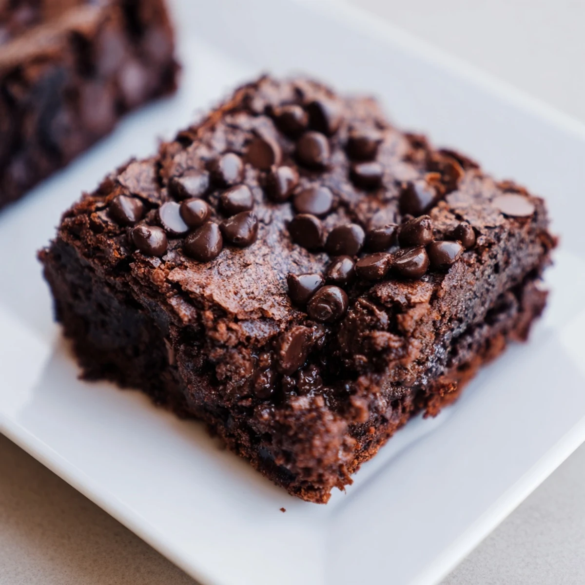 Warm, dark, and tempting: Close-up of sliced Greek yogurt brownies ready to be enjoyed with a coffee.
