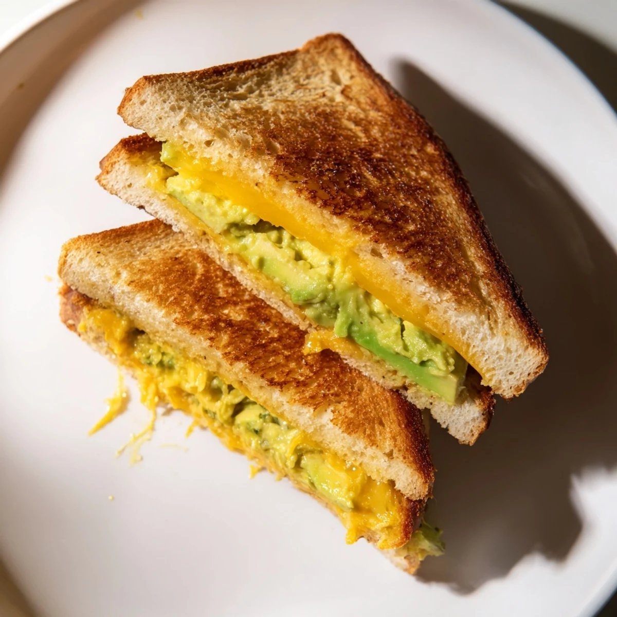 Crispy sourdough encases a gooey Avocado Toast Grilled Cheese, a delicious and quick lunch idea.