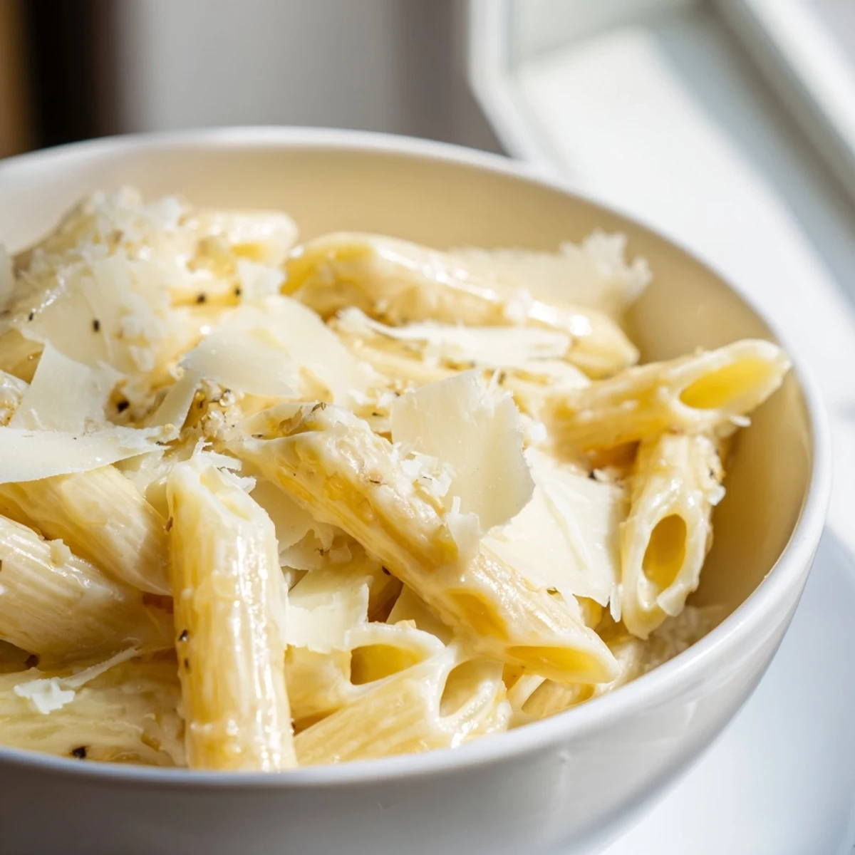 Steam rises from a skillet of Creamy Milk Pasta One-Pot, highlighting its rich, glossy sauce and al dente pasta for family-style servings.