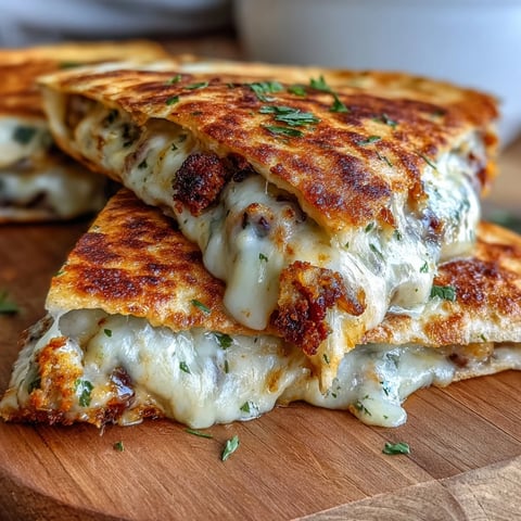 Black-Eyed Pea Quesadilla wedges are golden-brown, stuffed with creamy mashed peas and gooey melted cheese, served with lime wedges.