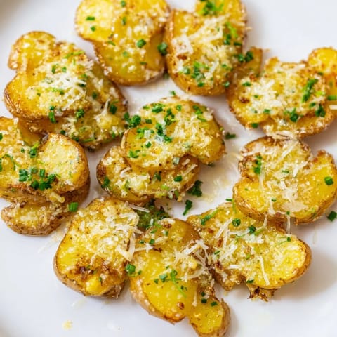 Parmesan Garlic-Herb Smashed Potatoes