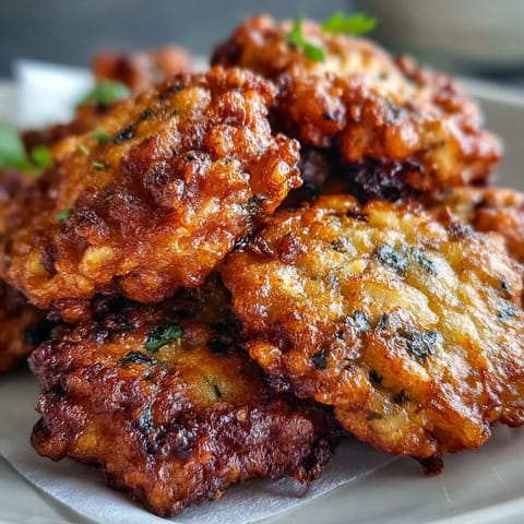 Golden, crispy Black-Eyed Pea Fritters sizzling in a skillet, showcasing a crunchy exterior and fluffy, spiced interior.