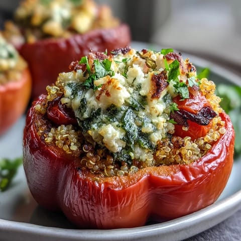 Stuffed Bell Peppers Quinoa Herbs