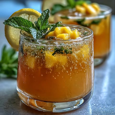 Vibrant Grad Party Punch showcasing mango, pineapple, and sparkling lemonade.