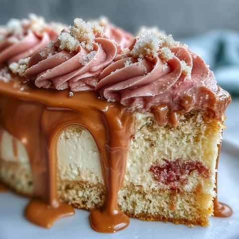Bridal Shower Rosé Velvet Cake with Gold Drip, a blush-pink velvet cake with creamy frosting and elegant gold drip, perfect for bridal celebrations.  