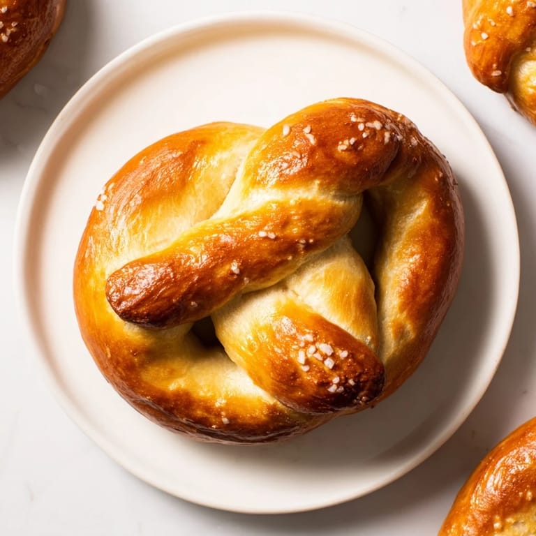 A close-up of delicious homemade soft pretzels, showing their knots and perfectly browned crusts.