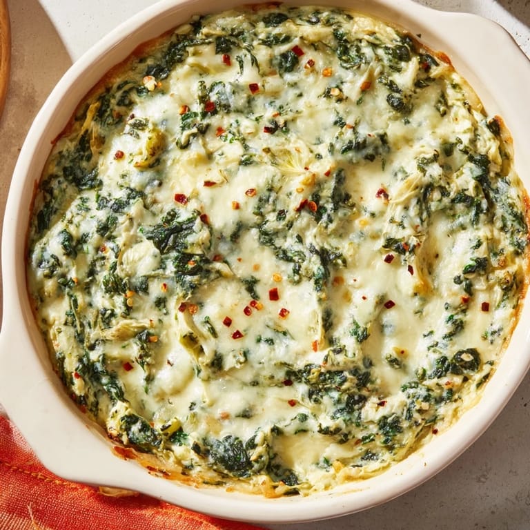Enjoy homemade Warm Spinach and Artichoke Dip, a cheesy appetizer for sharing with friends and family.