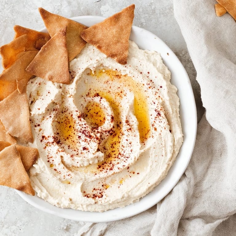 Golden, crisp pita chips surround the creamy, sumac-dusted hummus mounds of the Sahara Dune.