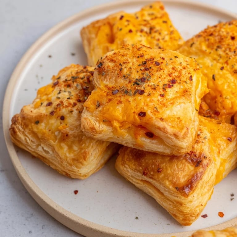 Cheesy, savory, and perfectly spiced, these Cheese and Spice Puff Pastry Bites are ideal party food.