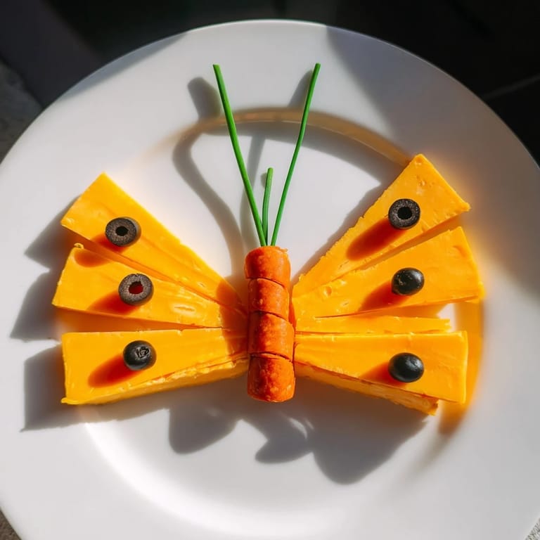 A delectable close-up of the butterfly migration, showcasing vibrant cheddar cheese wings and flavorful salami.