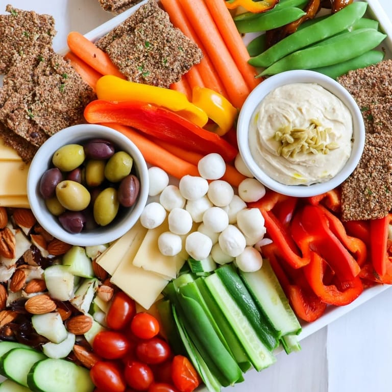 This beautiful Veggie Snack Board – Adult Lunchable is perfect for a light, healthy lunch, arranged artfully.