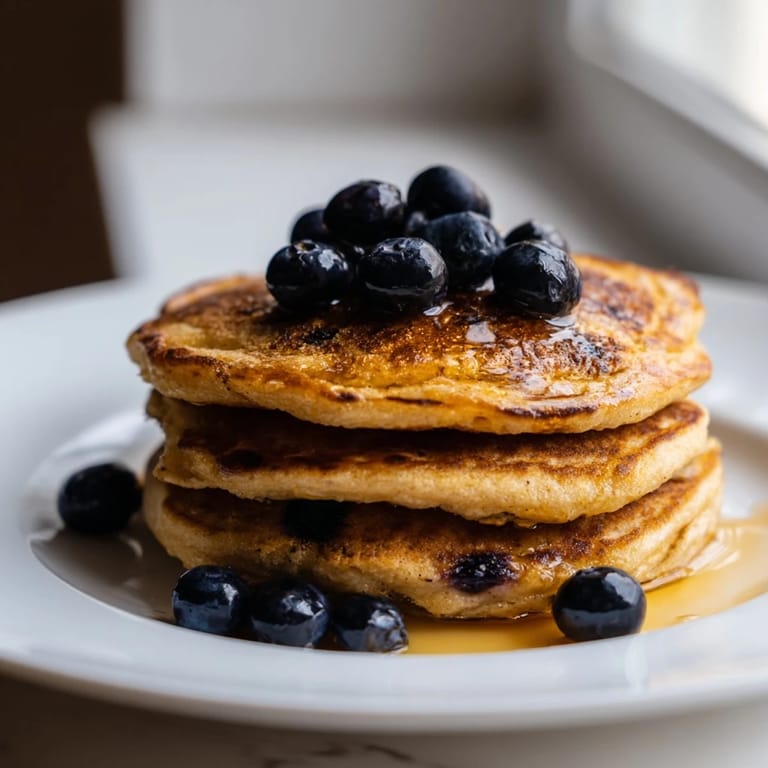 Sizzling brown banana pancakes on a skillet, ready to flip with a golden edge, perfect for a quick healthy breakfast.