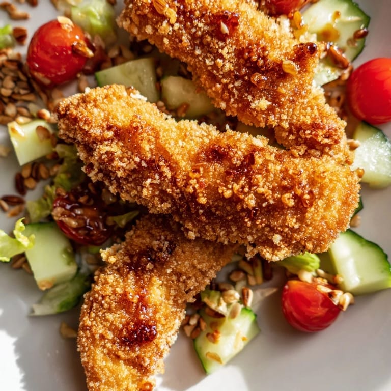 Hot honey chicken salad with crunchy seeds and fresh herbs, perfect for a bold and satisfying weeknight dinner.  
