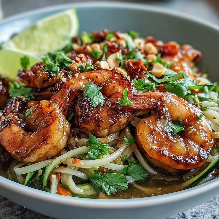 Easy Asian Noodle Bowl served warm with lime wedges and a savory sesame dressing.