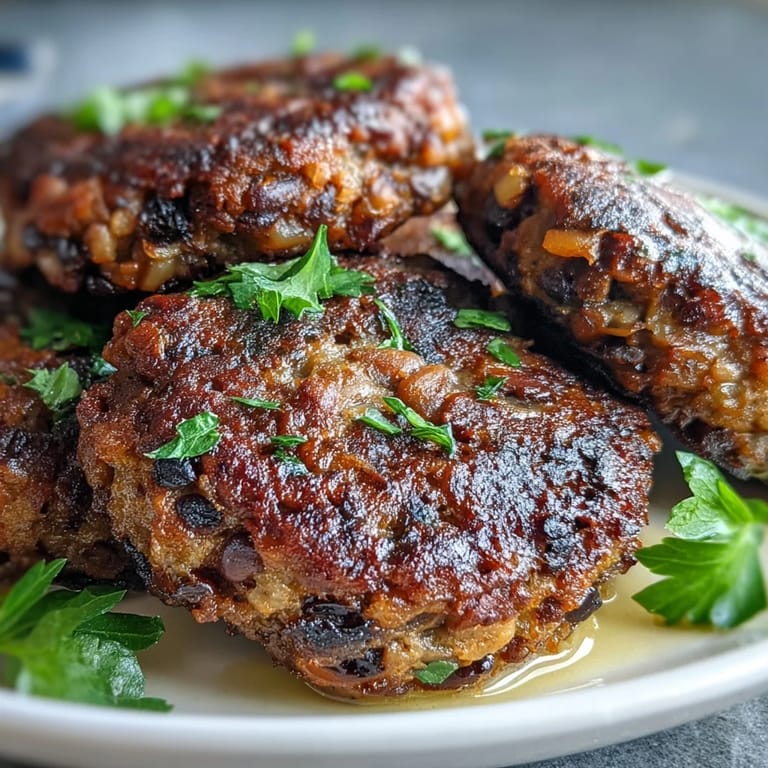 Crispy pan-fried Black-Eyed Pea Burger Patties served alongside a vibrant salad and lemon wedges.