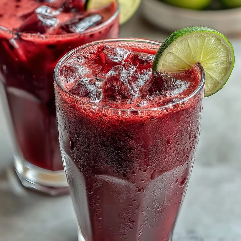 Two glasses of icy Dragon Drink Refresher, bursting with pink dragon fruit and sweet strawberry flavors.