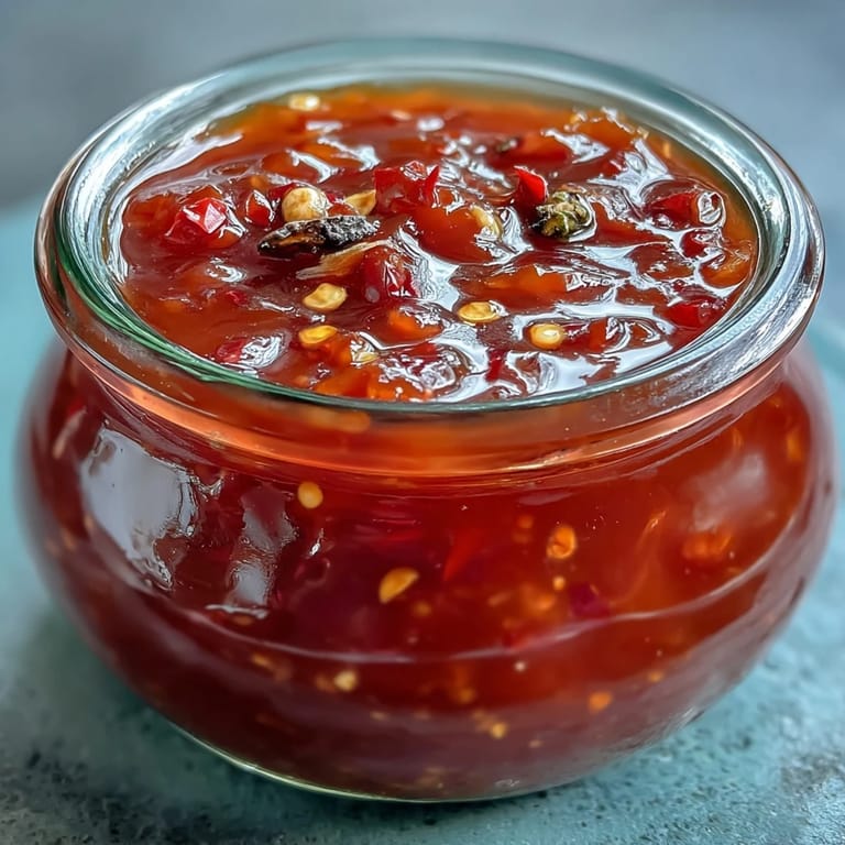 Smooth, spicy homemade fermented hot sauce drizzled over tacos, highlighting its rich texture and deep, complex flavor.