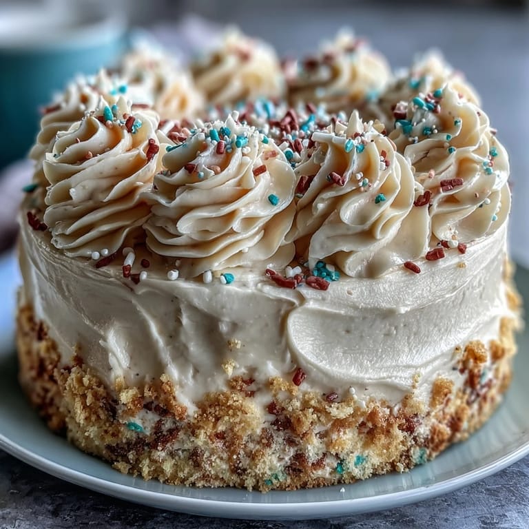 Slice of Class of 2026 Confetti Cake ready for celebration, showing moist crumb and festive decoration.