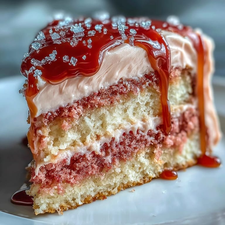Show-stopping blush-pink rosé velvet cake with rich cream cheese frosting and edible gold drip, a sophisticated centerpiece for bridal events.