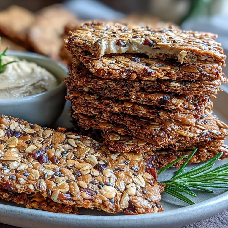 Crunchy, homemade seed crackers made with flax, chia, sunflower, and sesame seeds, perfect for healthy snacking.