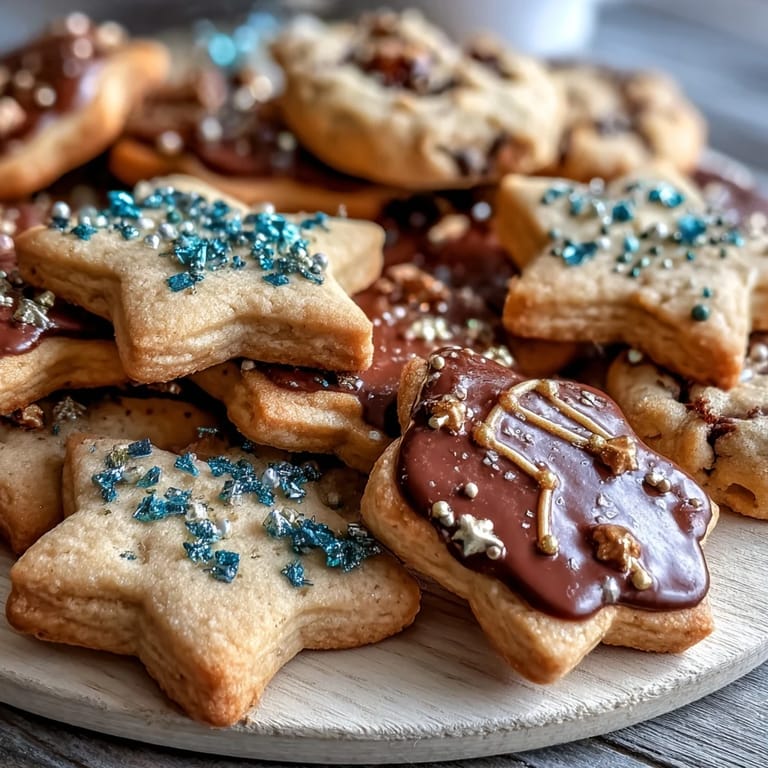 Buttery Gemini zodiac cookies adorned with celestial star royal icing and edible glitter.
