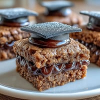 A tray of easy graduation cookies topped with fondant mortarboard hats, perfect for celebrating graduates.